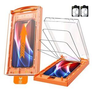 MRGLAS 3+2 Packs for iPhone 15 Pro Screen Protector 6.1'' with Camera Lens Prote